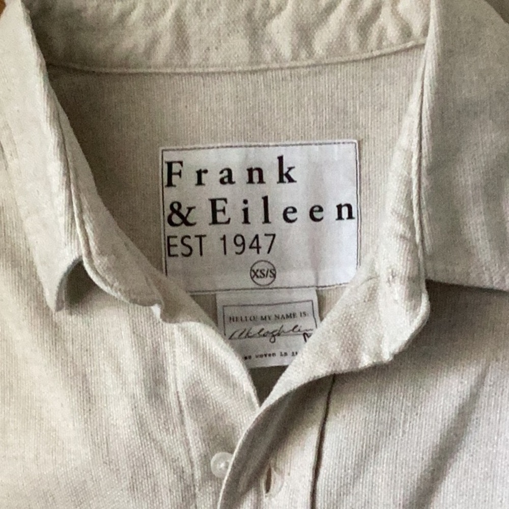 Frank & Eileen McLoghlin Natural Italian Brushed Canvas Shirt Jacket M/L - Picture 8 of 9